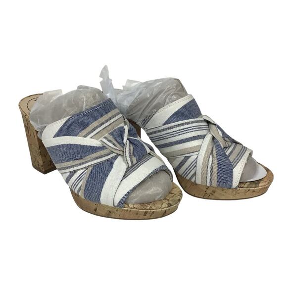 Lifestride Laguna Peep Toe Slip On Cork Chunky Heel Sandal Mule sz 6 NWT NEW BOX - Picture 12 of 13